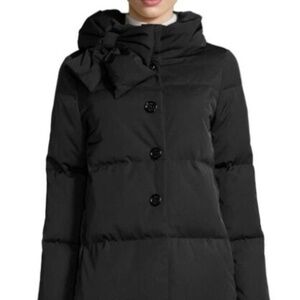 Kate Spade coat women. Size Large. Funnel Neck With Bow. Black. Great Condition!